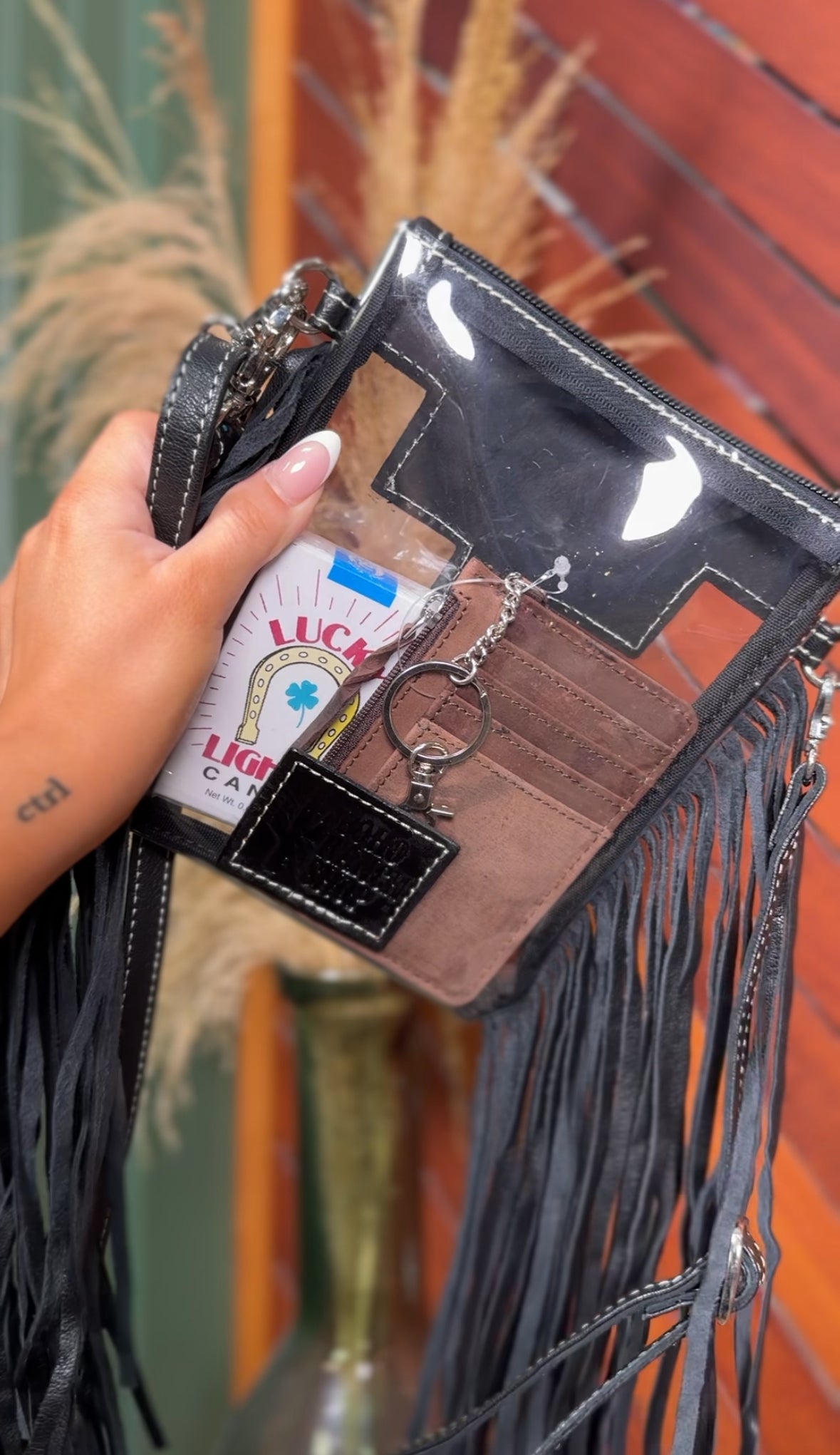 BACKSTAGE PASS FRINGE STADIUM BAG 🖤