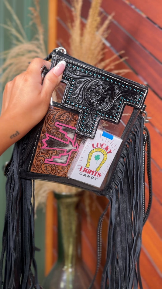 BACKSTAGE PASS FRINGE STADIUM BAG 🖤