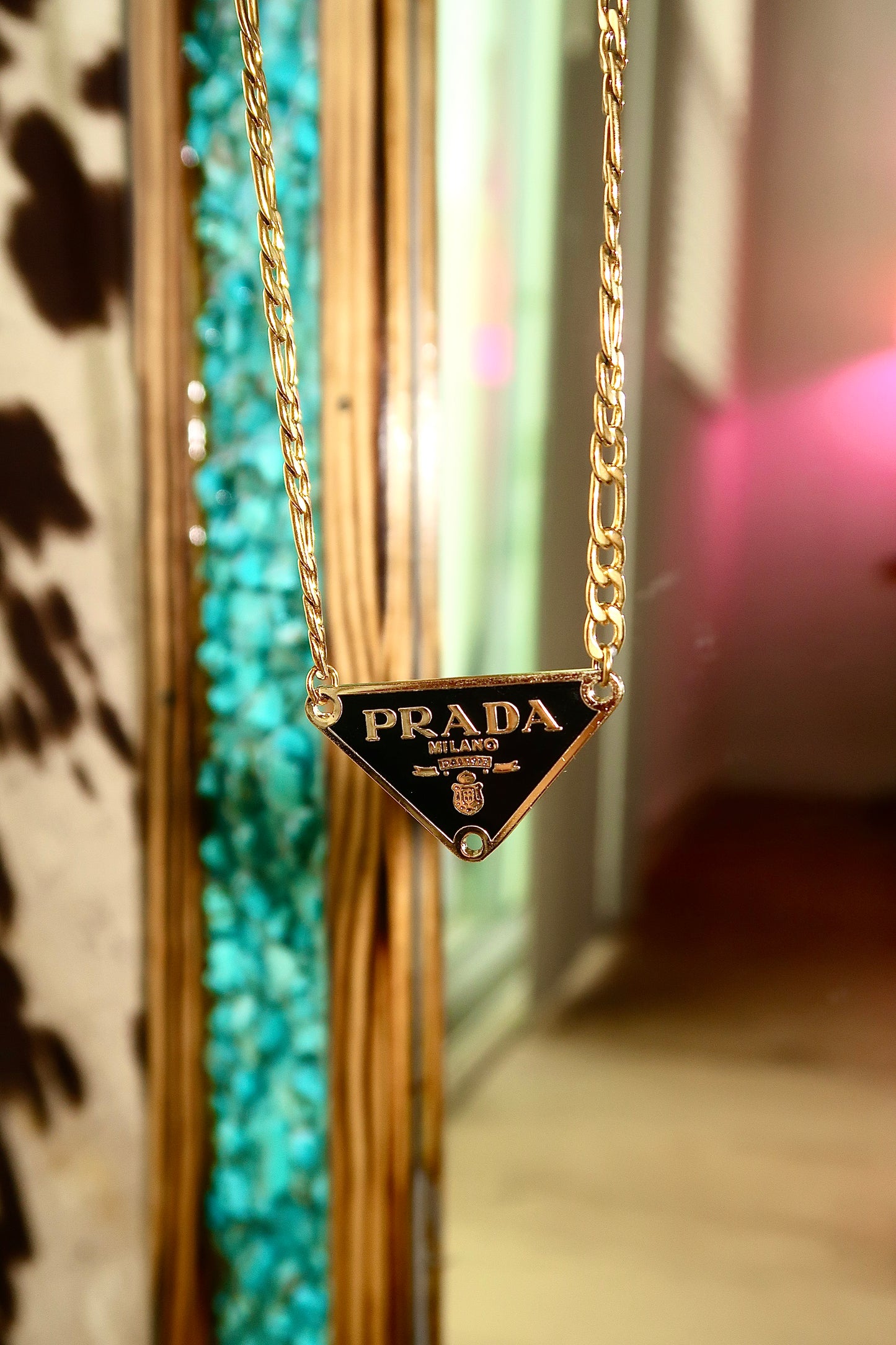 UPCYCLED PRADA STATEMENT NECKLACE-BLACK 🖤