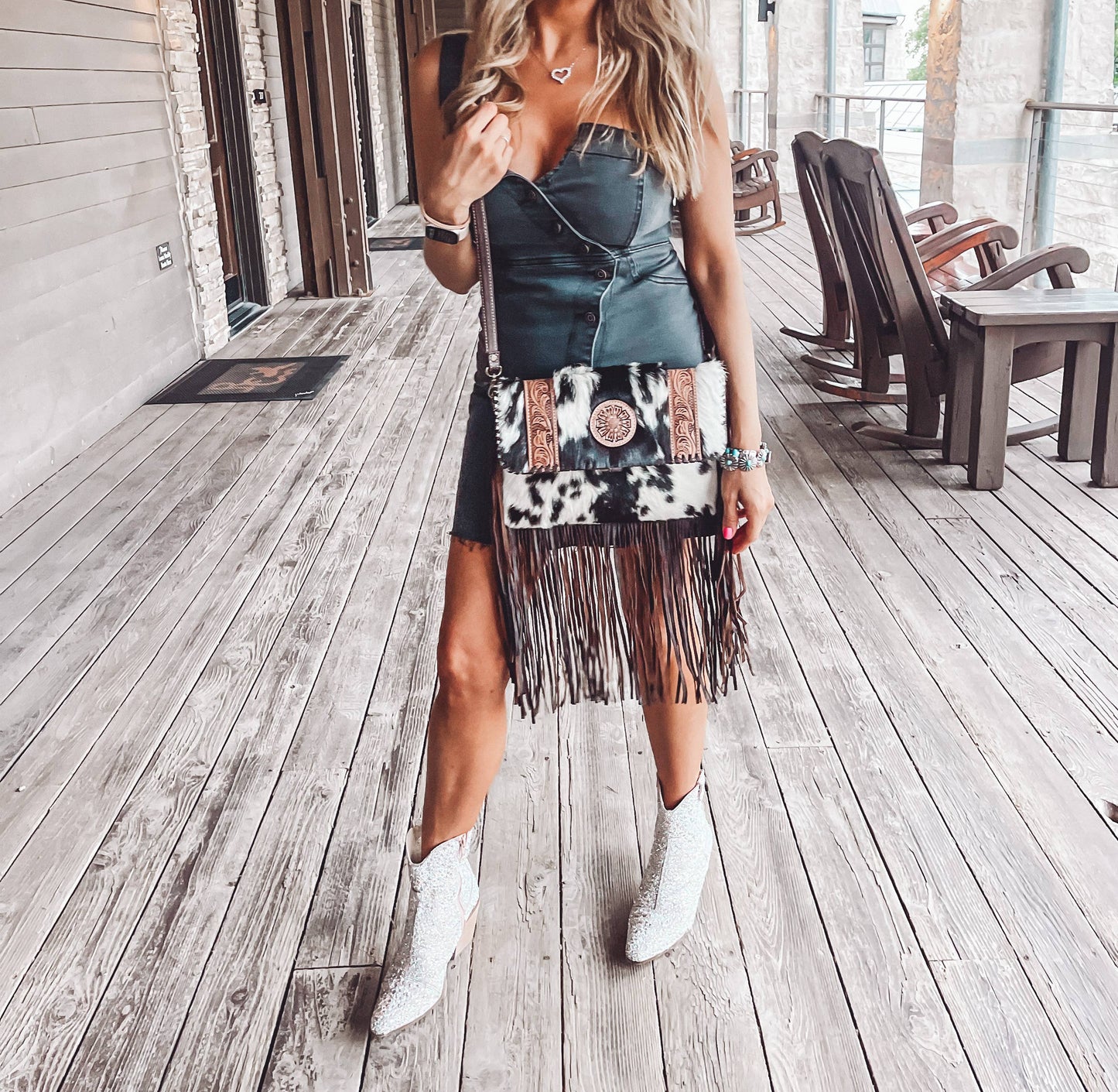 THE STEVIE COWHIDE PURSE